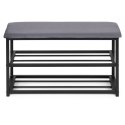Szafka na buty z siedziskiem regał ławka tapicerowana 80 cm 2 półki ModernHome