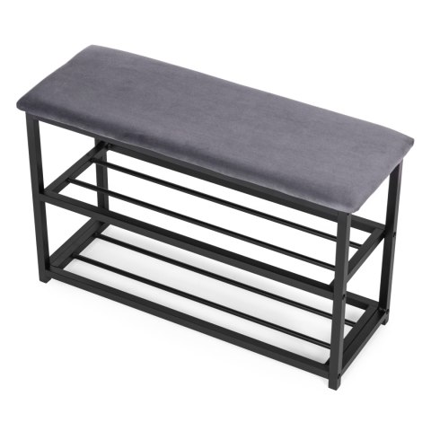 Szafka na buty z siedziskiem regał ławka tapicerowana 80 cm 2 półki ModernHome