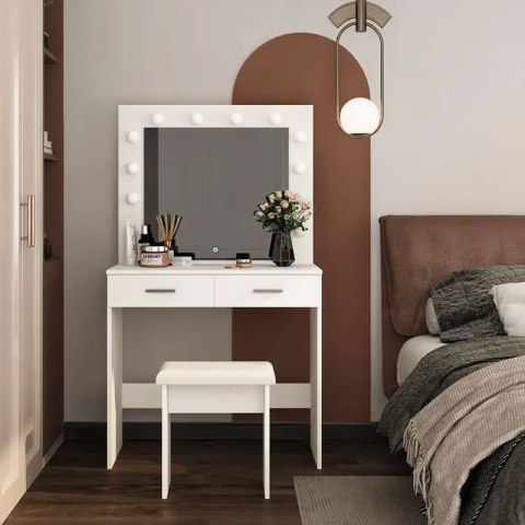 Duża nowoczesna toaletka kosmetyczna lustro oświetlenie ModernHome