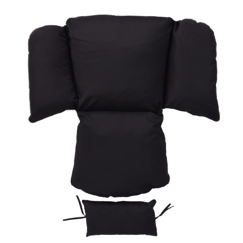 Fotel kokon wiszący wolnostojący bujany ogrodowy do 120 kg poduszki czarny MultiGarden