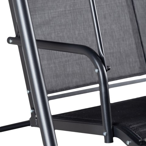 Huśtawka ogrodowa 3-osobowa bujana wolnostojąca stalowa czarna MultiGarden