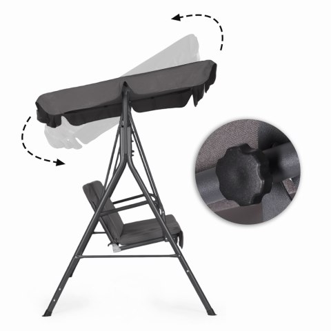 Huśtawka ogrodowa 3-osobowa bujana wolnostojąca stalowa szara MultiGarden