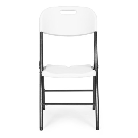 Komplet 4 krzeseł składanych zestaw cateringowy metal HDPE białe MultiGarden