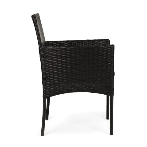 Komplet mebli ogrodowych z technorattanu 2 krzesła stolik czarny MultiGarden