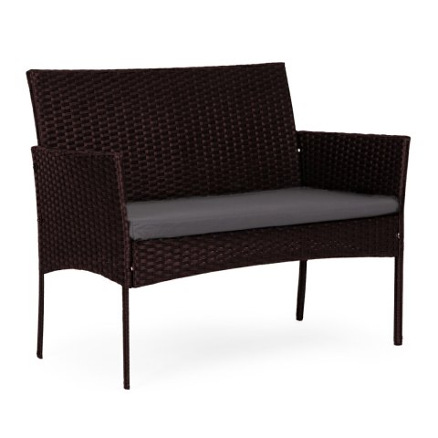 Komplet mebli ogrodowych z technorattanu ławka stolik krzesła brązowy MultiGarden