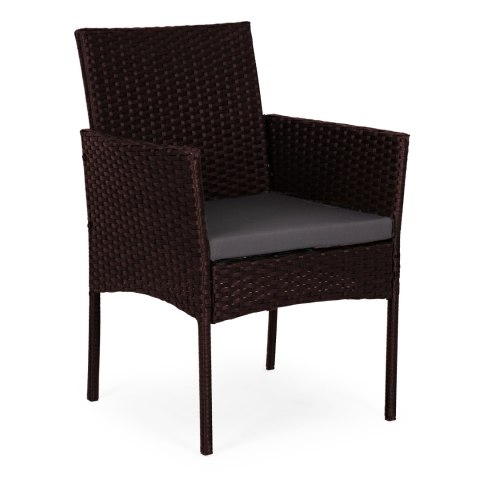 Komplet mebli ogrodowych z technorattanu ławka stolik krzesła brązowy MultiGarden