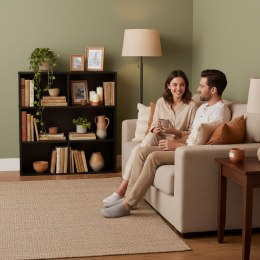 Nowoczesny regał stojący do salonu i sypialni 3 poziomy czarny ModernHome