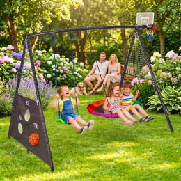 Plac zabaw dla dzieci huśtawka ogrodowa 4w1 kosz do koszykówki bocianie gniazdo ECOTOYS