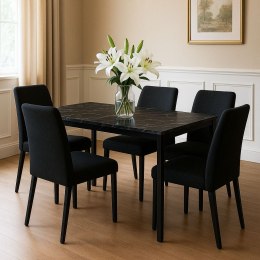 Stół do kuchni jadalni dla 4-5 osób biurko komputerowe 120x60 cm czarny marmur ModernHome
