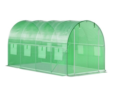 Szklarnia tunel ogrodowy foliowy 4x2x2 m 8 m² metalowy stelaż folia UV 2 wejścia