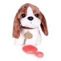 Pluszowy piesek w torebce beagle maskotka dla dziecka + szczotka do pielęgnacji