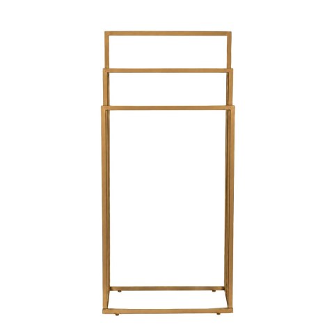 Stojak na ręczniki wieszak wolnostojący metalowy 3 ramiona złoty ModernHome