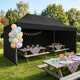 PAWILON Handlowy Ogrodowy Eventowy 3x6m AUTOMATYCZNY - CZARNY