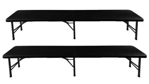 MEBLE OGRODOWE Cateringowe kpl. 180cm stół + 2 ławki BLACK