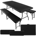 MEBLE OGRODOWE Cateringowe kpl. 180cm stół + 2 ławki BLACK