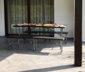 MEBLE OGRODOWE Cateringowe kpl. 180cm stół + 2 ławki BLACK