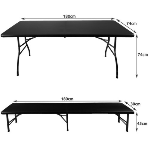 MEBLE OGRODOWE Cateringowe kpl. 180cm stół + 2 ławki BLACK