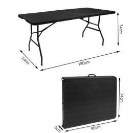 STÓŁ OGROOWY cateringowy składdany 180 cm - BLACK