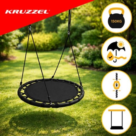Huśtawka bocianie gniazdo 100 cm czarna