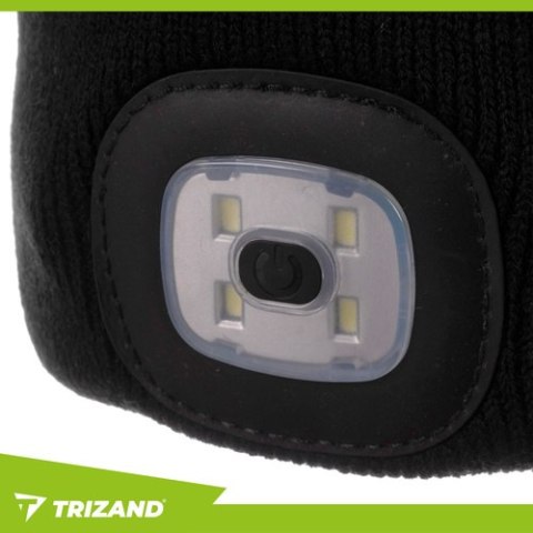 Czapka zimowa z latarką- czarna Trizand 22663