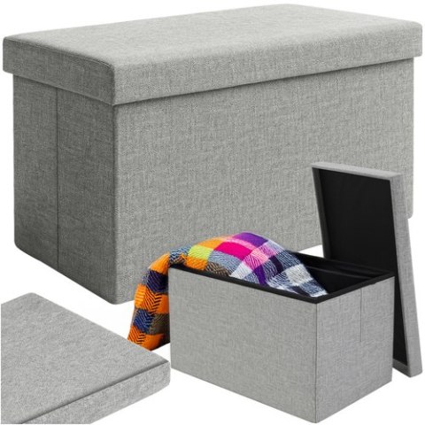 Pufa materiałowa szara 60x30x30 cm Ruhhy 25996