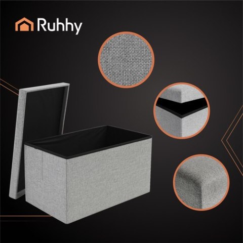 Pufa materiałowa szara 60x30x30 cm Ruhhy 25996