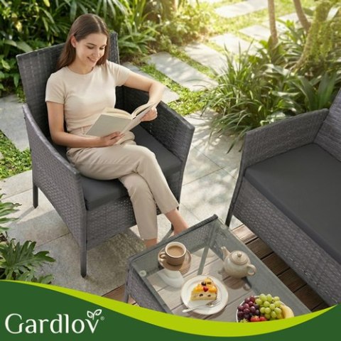 Meble ogrodowe rattanowe antracyt Gardlov 26907