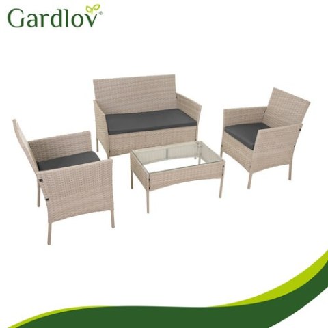 Meble ogrodowe rattanowe beżowe Gardlov 26909
