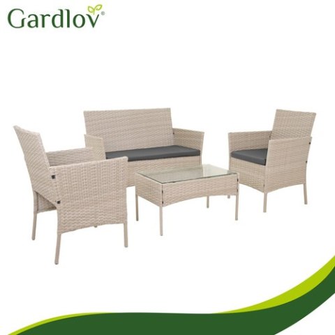 Meble ogrodowe rattanowe beżowe Gardlov 26909