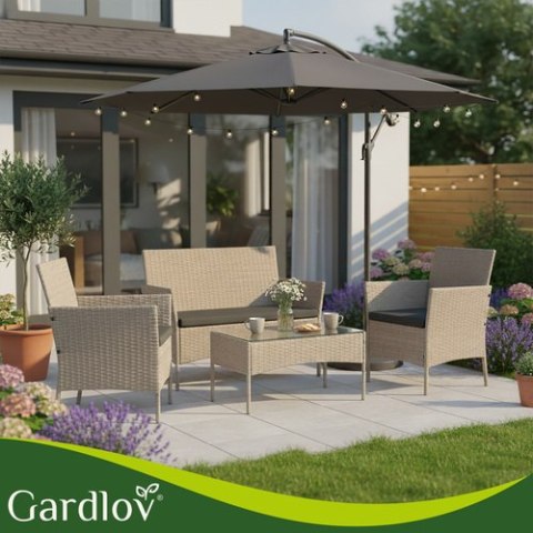 Meble ogrodowe rattanowe beżowe Gardlov 26909