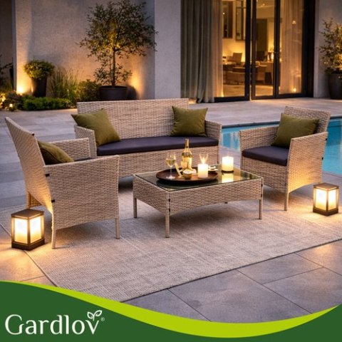 Meble ogrodowe rattanowe beżowe Gardlov 26909