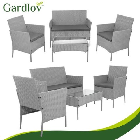 Meble ogrodowe rattanowe szare Gardlov 26910