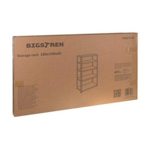 Regał magazynowy - czarny 180x100x60 Bigstren