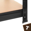 Regał Magazynowy Metalowy 180x90x40 1000 kg 5 Półek BIGSTREN Czarny