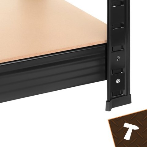 Regał Magazynowy Metalowy 180x90x40 1000 kg 5 Półek BIGSTREN Czarny