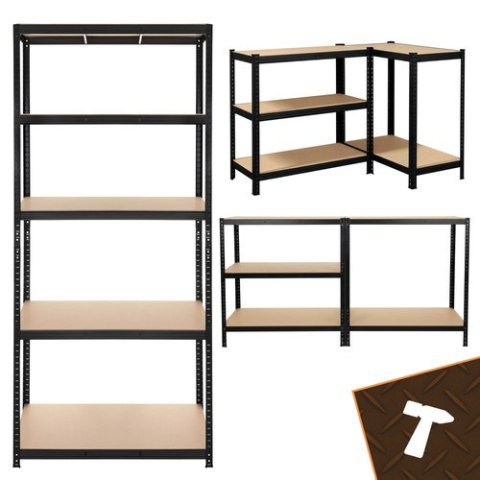 Regał magazynowy - czarny 220x100x45 Bigstren