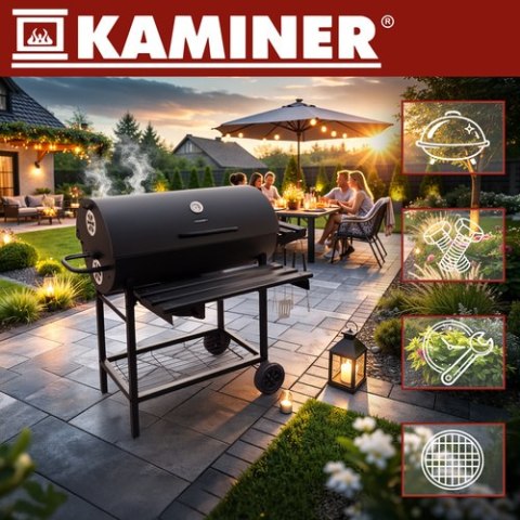 Grill ogrodowy z pokrywą 108x67x96cm Kaminer