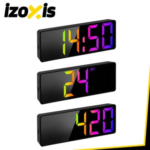 Budzik - zegar LED kolorowy Izoxis