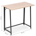 Biurko komputerowe składane 80x45 cm stolik pod laptopa loft jasny dąb ModernHome
