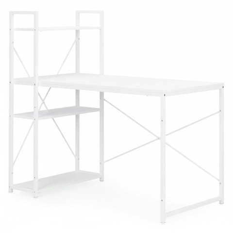 Biurko komputerowe szkolne 120x60 cm regał z 3 półkami białe ModernHome
