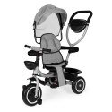 Trójkołowy rowerek spacerówka 2w1 obracane siedzisko składany daszek szary ECOTOYS