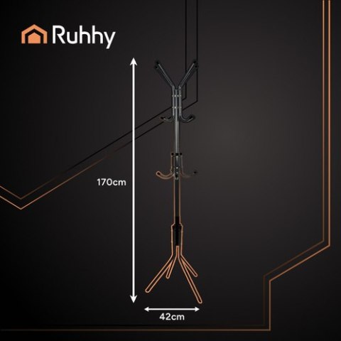 Wieszak stojący 170cm - czarny Ruhhy 26362