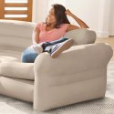 Dmuchana kanapa narożna sofa czteroosobowa 257x203x76 cm beżowa INTEX 68575