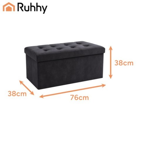 Pufa welurowa szara 76x38x38cm Ruhhy 26130