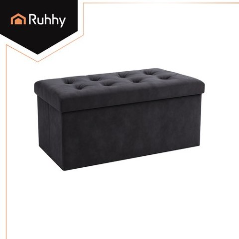 Pufa welurowa szara 76x38x38cm Ruhhy 26130