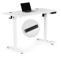 Biurko elektryczne regulowane 120x60 cm regulacja wysokości 72-117 cm białe ModernHome