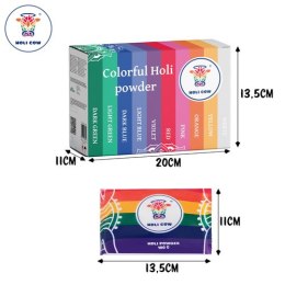 Kolorowy proszek Holi zestaw10x100g Holi Cow 27334