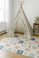 Mata piankowa dla dzieci 200x180 cm edukacyjna dwustronna składana miarka wzrostu alfabet ECOTOYS