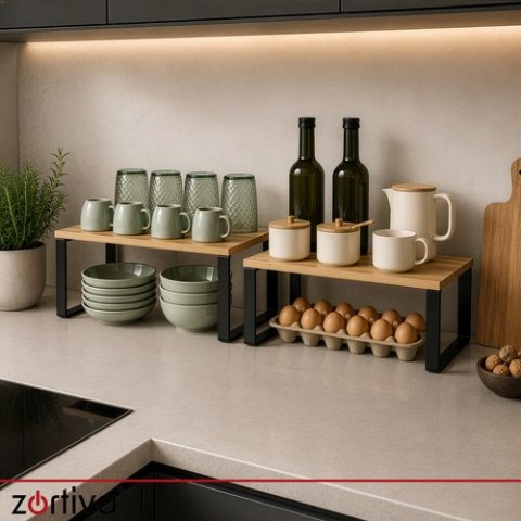 Półka kuchenna bambusowa - 2 szt. Zortiva