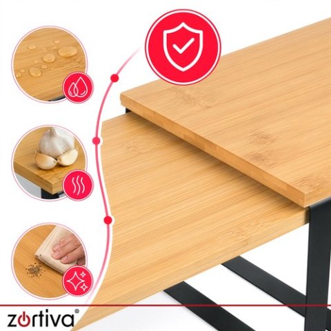 Półka kuchenna bambusowa - 2 szt. Zortiva